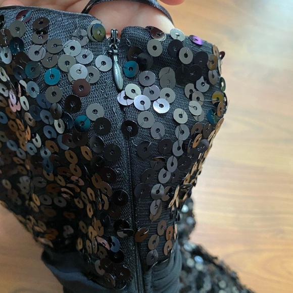 WHITE HOUSE BLACK MARKET new with tags black sequins strapless jumpsuit party 2 - Picture 7 of 8